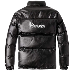 Blouson matelassé en toile noir uni à capuche et fermeture éclair intégrale, coupe ajustée pour homme, service OEM, décontracté, séchage rapide, imperméable, pour l'extérieur, collection printemps - Product Image 2