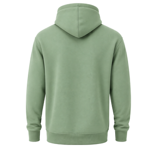 เสื้อฮู้ดผู้ชายสีเขียวเซจแบบสั่งทำพิเศษ แขนยาว ทรงปกติ ผ้าฟลีซ มีเชือกผูกฮู้ด กระเป๋าจิงโจ้ ชุดกีฬา - Product Image 2