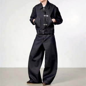 Mens Jean Denim <b>Jacket</b> Faded Effect Denim Cotton Coat Oversized Vintage Washed Denim <b>Jacket</b> - Product Image 5