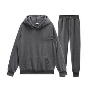 High Quality Heavyweight 2 Piece Fleece <b>Hoodie</b> Set Custom Logo Blank Oversized Tracksuit Unisex <b>Red</b> Sweatpants Jogger Set - Product Image 4