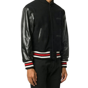 Nouvelle veste bomber tendance Lettermen 100% laine/polyester/coton toile décontractée hiver avec logo personnalisable et doublure en polaire - Product Image 2