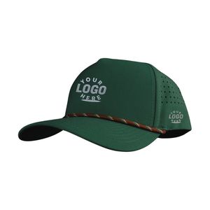 Casquette de golf respirante perforée au laser à 5 panneaux avec cordon personnalisé et bande de couture intérieure pour le voyage et le sport - Product Image 1