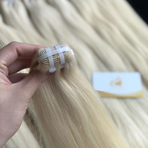 Extensiones de Cabello Humano 100% Natural Vietnamita, Estilo Ondulado con Cutícula Alineada, Color Claro, Material Crudo a Granel, Genius Weft - Product Image 1