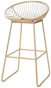 Modern Metal Wire Bar <b>Stool</b> Gold Finish High <b>Back</b> Design - Product Image 2