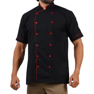 2026 En gros Blouses de chef personnalisables à manches courtes avec impression, uniforme de responsable de restaurant - Product Image 3