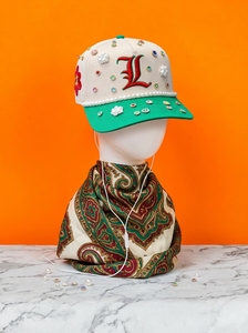 Fashionable Light Purple Baseball Cap With Printed Silk Scarf <b>Headband</b> <b>For</b> <b>Women</b> - Product Image 5