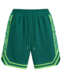 Shorts de basketball pour hommes vert foncé et vert lime, respirants, séchage rapide, pour entraînement sportif, gym, course à pied, athlétisme, fabricant OEM - Product Image 1