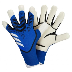 <b>Red</b> And White PU Football Goalkeeper <b>Gloves</b> With Heat Transfer Printing For Sports Casual Use Wrist Length Durable Design - Product Image 4