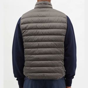 Veste d'hiver pour hommes top ventes, gilet matelassé noir avec logo personnalisé, fermeture éclair, bouton, tissu de travail style long - Product Image 6