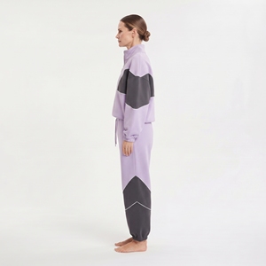Ensemble de survêtement en polaire pour femme, veste zippée à col montant et pantalon de jogging - Product Image 4
