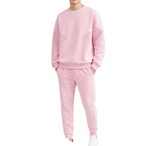 Mens Crew Neck Tracksuit Plain Blank Custom Printing Clothing Mens Crew Neck Tracksuit Brushed Fleece Winter Sportswear <b>Set</b> - Product Image 1