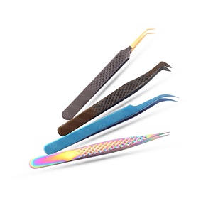 High Quality <b>Lash</b> Extension Tweezers Collection With <b>Kit</b> and Pouch Packing Custom Logo Diamond Grip Tweezers - Product Image 2