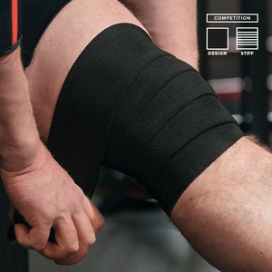 Heavy Duty <b>Black</b> Neoprene Knee <b>Wraps</b> Breathable Professional Protection for Closure for Weightlifting Squats Gym - Product Image 5