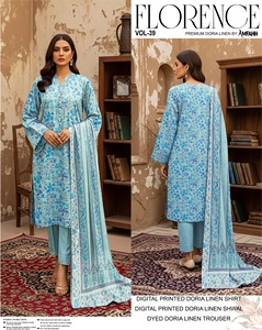 Vestido de lino estampado de alta calidad para mujer, colección 2026 de marca pakistaní, ropa de estilo islámico para damas. - Product Image 1