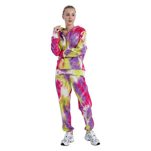 Women's Printed Lightweight Windproof Joggers Hoodie Sweatsuit 2-Piece Tracksuit Set Multi-Color - Product Image 2
