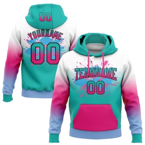 เสื้อฮู้ดดี้ผู้ชายแฟชั่นสปอร์ตสีขาวดำ-ส้มไล่เฉด ดีไซน์ใหม่ ตัดเย็บตามสั่ง ขายส่งโดยตรงจากโรงงาน - Product Image 1