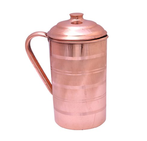 Carafe en cuivre martelé de haute qualité avec poignée en laiton doré pour servir de l'eau, utilisation domestique et en cuisine, distributeur d'eau - Product Image 2
