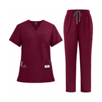 Ensemble de blouses et pantalons médicaux pour hommes, 100% coton molletonné, personnalisable (couleurs et logo), manches courtes, haute qualité, pour hôpitaux et cliniques