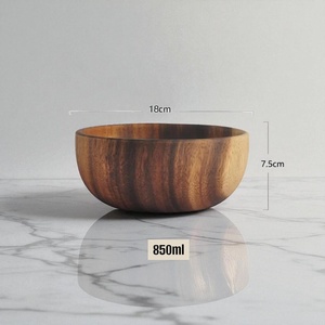 Tazón de madera para servir, utensilio de cocina versátil, tazón de madera multiusos, tazón de madera para uso diario. - Product Image 5
