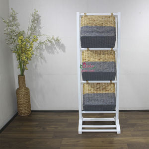 Productos Artesanales de la Fábrica Artex Dong Thap en Vietnam, Estante de Almacenamiento Hecho a Mano con Jacinto de Agua y Hierba Marina, Modelo HG0202C-1WH - Product Image 3