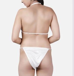 SWomen's Sexy Bandage Triangle Bikini Set <b>Thongs</b> Panties Print Two Piece Bathing Suit for <b>Beach</b> Wear Customizable Logo Waist - Product Image 2