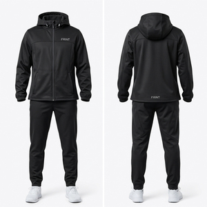 Survêtement Softshell à Capuche avec Fermeture Éclair, Veste et Pantalon, Tenue Personnalisée par Sublimation pour Équipes de Cheerleading et de Danse, Uniforme d'Entraînement OEM - Product Image 1