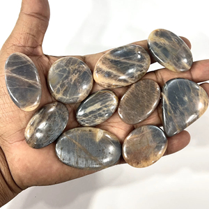 Piedra Lunar Rosa Gris Natural Cabujón Gema Suelta Formas Mixtas 20-30mm Envío Rápido RTS Venta al por Mayor - Product Image 1