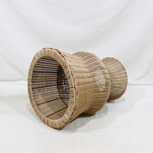 Minimalist Hand Carved <b>Plastic</b> Wicker Urn Planter Durable Waterproof Eco-Friendly Garden Flower Pot with Base - Product Image 5