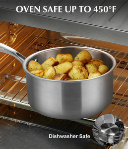 High Quality Stainless Cooking Sauce Pan With Strong Handle For Daily Home Kitchen Activities - Product Image 4