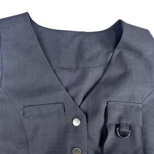 2025 primavera mujer 14 pulgadas oro onda Natural Peluca de pelo sintético de alta calidad a granel chaleco sin mangas abrigo botón algodón espalda - Product Image 4