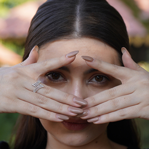 Anillo Ajustable Moderno con Diamantes en Oferta, Plata de Ley 925, Joyería para Mujer para Aniversario, Fiesta, Compromiso, Elegante - Product Image 6