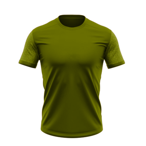 T-shirt pour homme à manches courtes rouge, col rond, motif géométrique, tricoté en polyester, respirant, coupe sportive régulière - Product Image 5