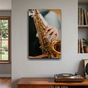 Album photo en bois avec cadre flottant, image de saxophone, impression numérique, couverture rigide - Product Image 2