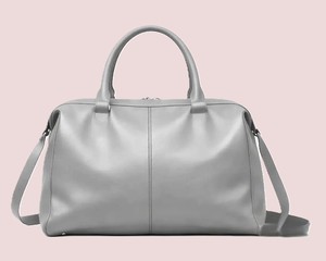 Royaa Women Minimalist Gray Leather Handbag | Top Handle Crossbody Purse | Elegant <b>Work</b> Office <b>Bag</b> Large Genuine Cow Leather - Product Image 1