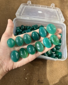 Ónix Verde Certificado GIA, Cabujón Ovalado de Fondo Plano, Piedras Sueltas Naturales para Joyería, Pulido, Venta al por Mayor con Cambio de Color - Product Image 4