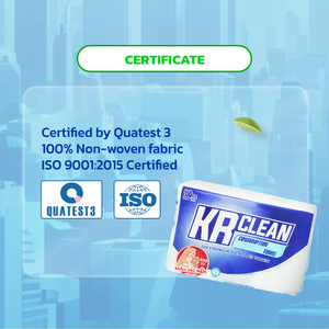 Krclean 400 Lingettes Nettoyantes en Tissu Non Tissé 15x15cm Écologiques Style Uni pour les Soins Maman et Bébé - Product Image 6