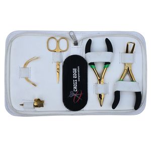 Hair Extension <b>Tools</b> <b>Kit</b> Parting Finger Curved Sewing Needles <b>Mini</b> Scissor Hair Velcro Microbeads Crimping Remover Plier <b>Tool</b> - Product Image 6