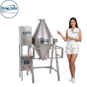 Mezcladora de Doble Cono de Acero Inoxidable de Alta Resistencia Micron India 440V para Mezclar Bebidas Carbonatadas Industriales y Polvos - Product Image 5