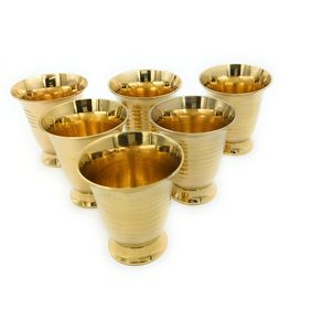 แก้วน้ำชาทองเหลืองแบบดั้งเดิม ถ้วยชาโลหะสุดหรูสำหรับเสิร์ฟชา - Product Image 5