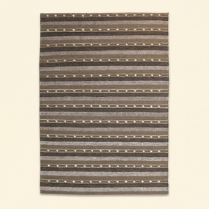 Tapis DECORDEC en laine marron moka, écologique, antidérapant, à tissage plat, motif diamant fait main, pour salon et intérieurs d'hôtels - Product Image 1