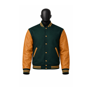 Chaqueta Universitaria Personalizada, Cuerpo de Lana, Mangas de Cuero, Chaqueta Letterman, Chaqueta de Béisbol Universitaria Bordada - Product Image 1