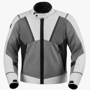 Chaqueta de Motocicleta Unisex de Cuero Genuino con Cremallera, Hombros Acolchados, Talla Grande, Impermeable y Transpirable - Product Image 1