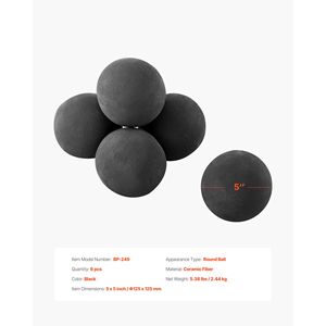 Bolas de Fuego de Cerámica de 5 Pulgadas, 6 Piezas, Piedras de Lava Reutilizables para Uso en Interiores y Exteriores, Rocas Decorativas para Fogatas - Product Image 5