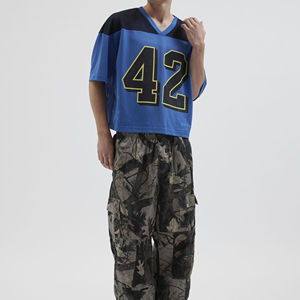 Wholesale Custom <b>Printed</b> <b>Mesh</b> American Football Jersey Breathable Short Sleeve Street-Wear Trendy - Product Image 3