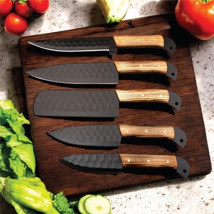 5PCS Viking Art Carbon Steel <b>Kitchen</b> <b>Knife</b> Set Handmade Chef <b>Knives</b> Ambidextrous Professional Cooking Wood Handles <b>Sharp</b> Durable - Product Image 1