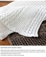 Toalla de Mano Tipo Waffle de Algodón 100% de Alta Calidad Marca HIORIE Imabari, 34cm*80cm, 88g, 350 GSM, Ecológica, de Secado Rápido, Venta al Por Mayor