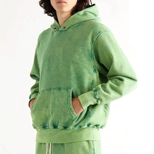 Hot Selling Custom Distress Patch Acid Wash Winter Eco-Friendly Hoodie Sweatpants Set 100% Cotton Flared Anti-pilling Breathable - Product Image 1