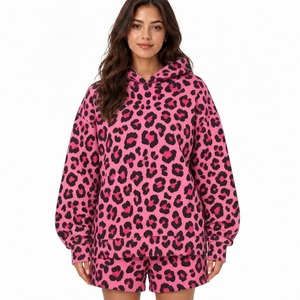 Ensemble deux pièces pour femme : sweat à capuche à manches longues imprimé camouflage et short assorti, confortable pour se détendre - Product Image 6