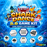 VGAME Shark Dance 5.6 Permainan Arkade Ikan Multipemain dengan Papan Permainan dan Perangkat Lunak untuk Kabinet Hiburan