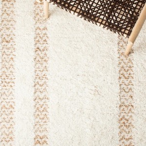 Tapis scandinave géométrique en jute, rectangulaire, en laine et acrylique, tufté à la main, à poils moyens, antidérapant, pour salon - Product Image 5